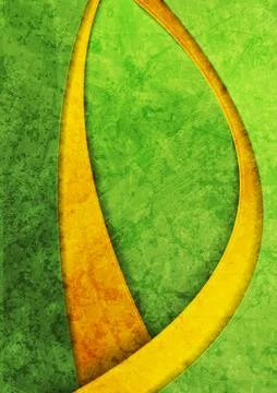 Green and orange elegant waves abstract grunge background Stock Illustration