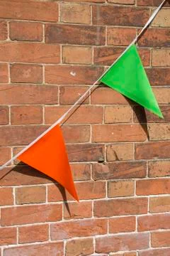 Green and Orange Flags Stock Photos