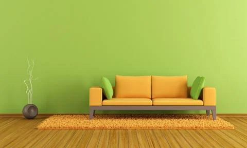 Green and orange lounge Illustrazione stock