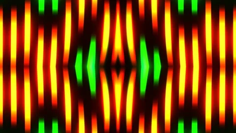 Green and Orange Neon Equalizer Effect Kaleidoscope Background VJ Loop in 4K Video stock 339091903