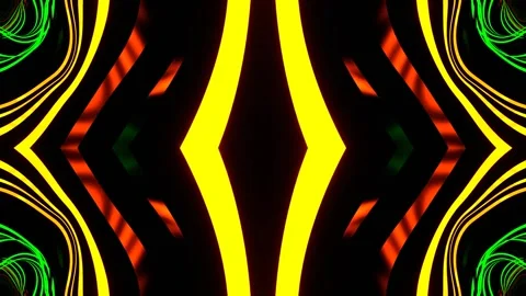 Green and Orange Ribbon Waves Kaleidoscope Background VJ Loop in 4K Stock Footage 337056128