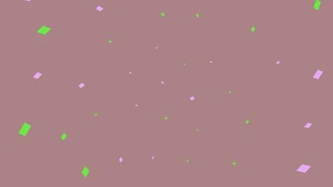 Green and pink confetti falling on a solid brown background イラスト素材