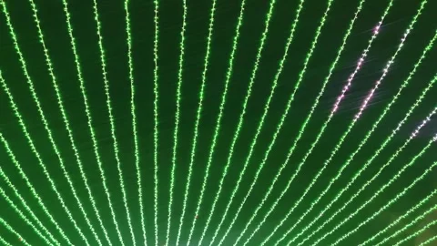 Green and pink lights on LED string lights move. 動画素材 337567696