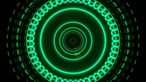 Green and Pink Movement Inside a Reactor with Pulsating Neon Energy Backgrou Stock Footage 314366017
