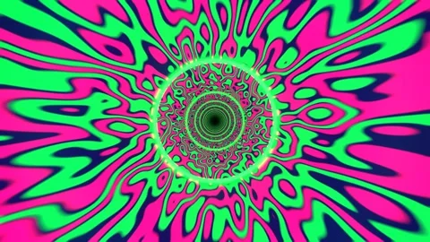 Green and Pink Psychedelic Abstract Tunnel Background VJ Loop l 4K Stock Footage 301886020