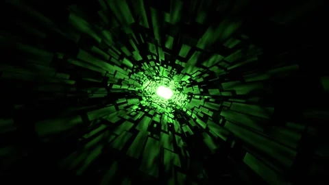 Green and Pink Sci-Fi Corridor with Neon Light Movement Background VJ Loop i Stock Footage 309683456