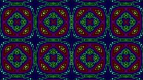 Green and Purple Circular Tile Geometric Pattern Video stock 332178752