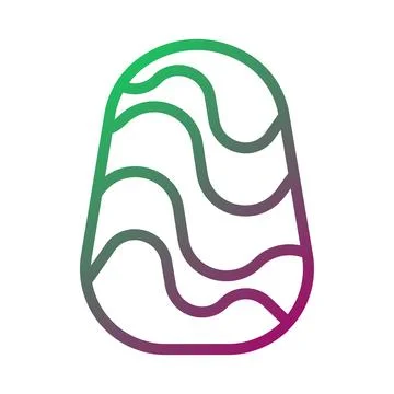Green and Purple Easter Egg Outline Illustration Illustrazione stock