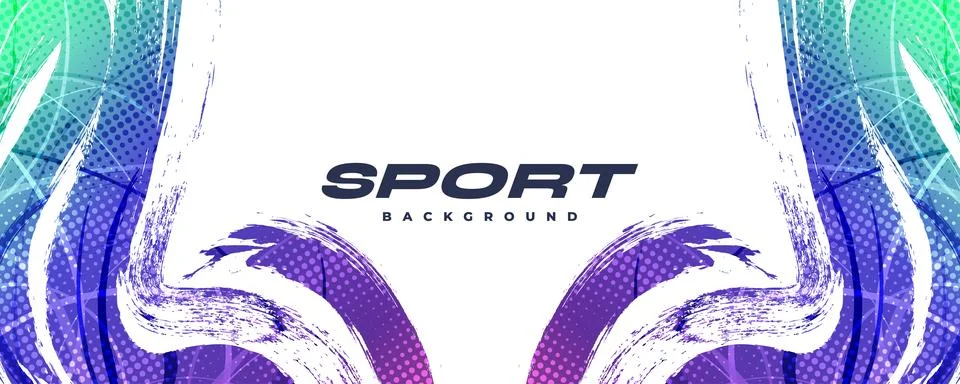 Green and Purple Gradient Brush Background with Halftone Effect Stockillustratie