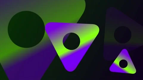 Green and purple gradient rotating triangular shape background Stock Footage 204727908