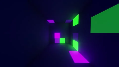 Green and Purple LED strobe box 3d animation seamless loop Stock Footage 319041763