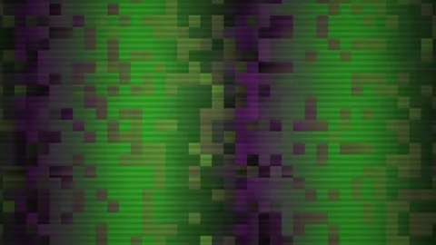 Green and purple pixelated digital pattern. Vidéo 334690039