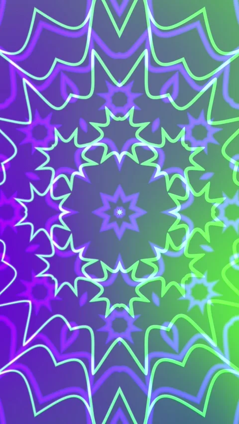 Green and Purple Psychedelic Visuals with Hypnotic Stock-Footage 337152265