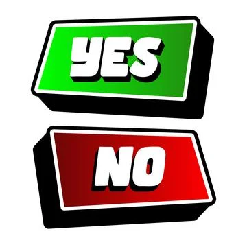 Green and red 3D button design with yes no text 스톡 일러스트