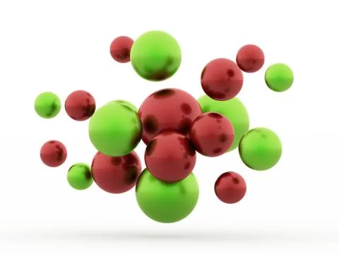 Green and red abstract sphere concept rendered Stock Illustration