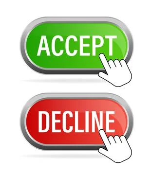 Green and red accept decline button. Abstract web template with red accept Stockillustratie
