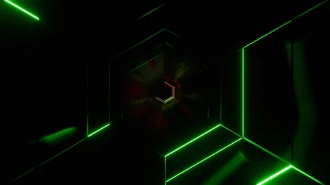 Green and Red Amazing Hexagonal Strobe Tunnel Background VJ Loop l 4K Stock Footage 289450316