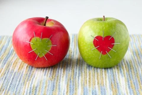 Green and red apple Stock Photos