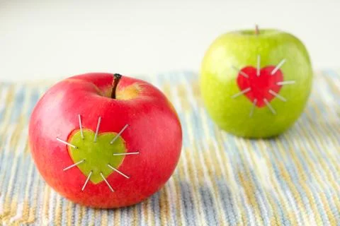 Green and red apple Stock Photos