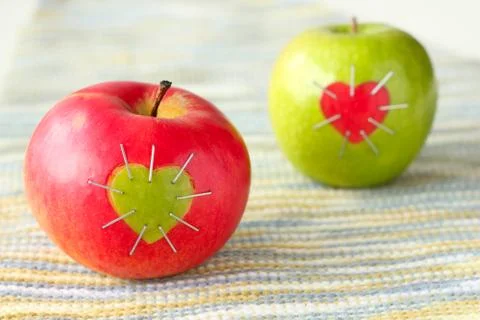 Green and red apple Stock Photos