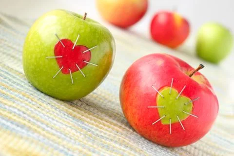 Green and red apple Stock Photos