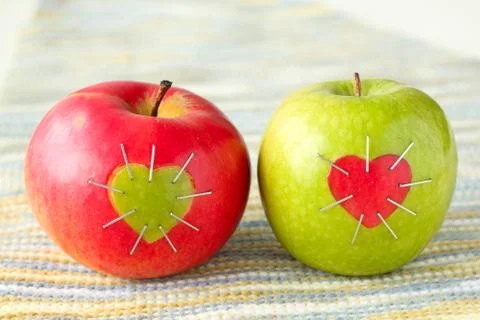 Green and red apple Stock Photos