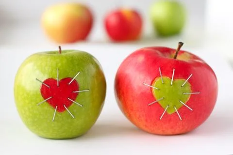 Green and red apple Stock Photos