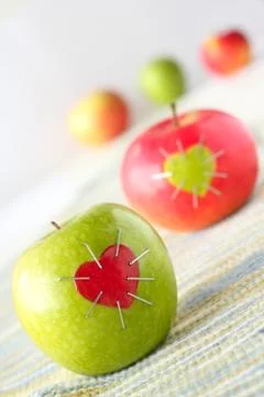 Green and red apple Stock Photos