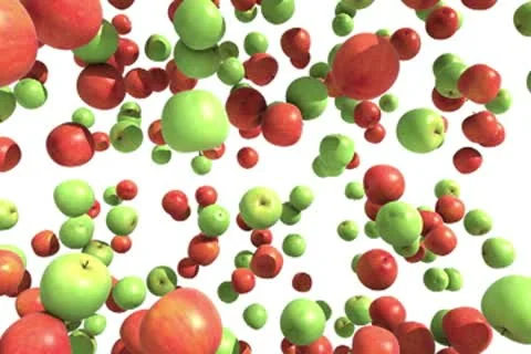 Green and Red Apples Falling. HD loop Stock Footage 10592367