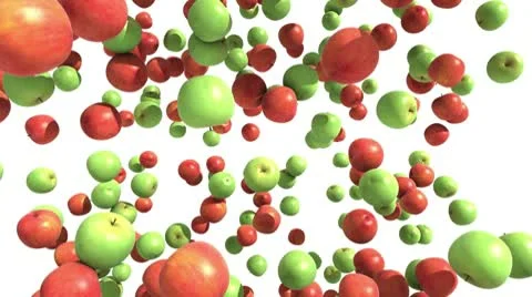 Green and Red Apples Falling. HD loop Stock Footage 10592373