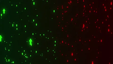 Green and Red Arrows Going Upward and Downward. Profit and Loss. 4K Stock Footage 277114515