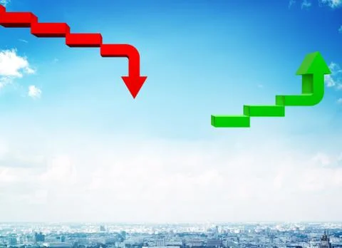 Green and red arrows Stock Illustration