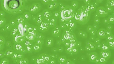 Green and red background. Motion.Bright big dense bubbles in abstraction that Stock Illustration
