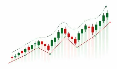 Green and Red Candlesticks 스톡 일러스트