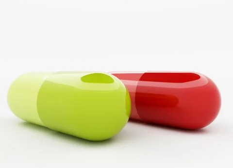 Green and red capsule Stock Illustration