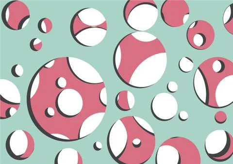 Green and red circle with shadow abstract background Stock Illustration