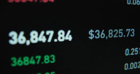 Green and red digits show currencies rates of exchange Видео 152447573