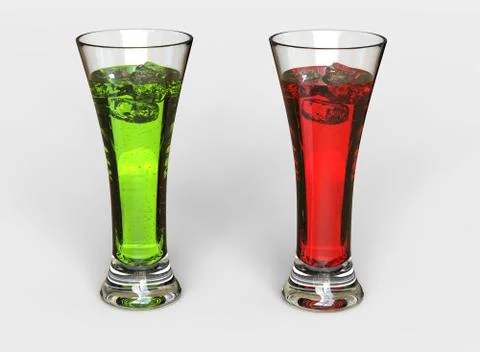 Green And Red Drinks Stock Illustration