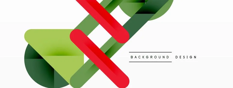 Green and red geometric pattern in a white background Stock Illustration
