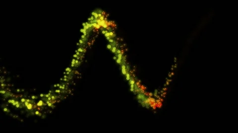 Green and red glowing particles flowing in wavy motion (FULL HD) Stock Footage 55706290