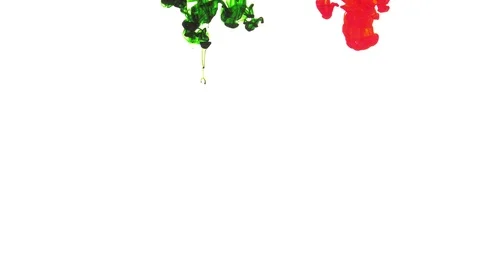 Green and red ink spread in water Stock Footage 89901841