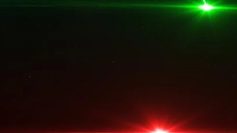 Green and red light twin lens flare special effect Stock Illustration