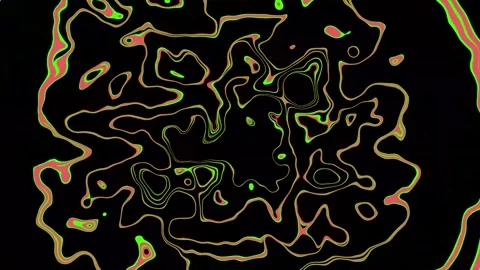 Green and red lines and blobs dance around Stock Footage 268753110