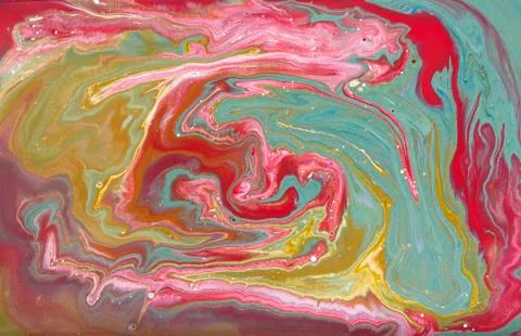 Green and red marbling pattern. Marble liquid texture. Stock Illustration