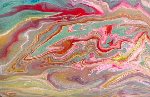 Green and red marbling pattern. Marble liquid texture. Stock Illustration