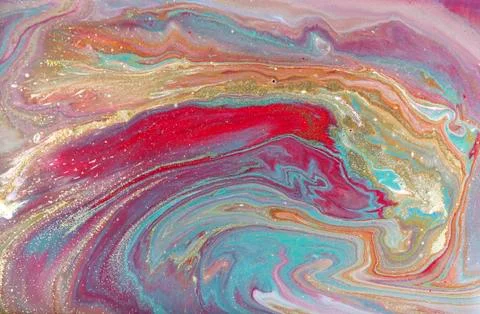 Green and red marbling pattern. Gold marble liquid texture. 스톡 일러스트