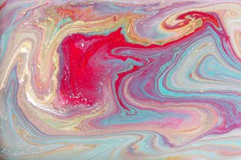 Green and red marbling pattern. Gold marble liquid texture. 스톡 일러스트