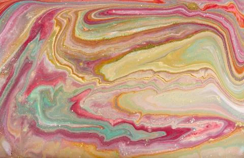 Green and red marbling pattern. Gold marble liquid texture. Stock Illustration