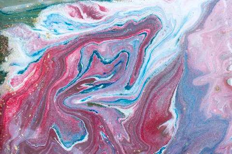 Green and red marbling pattern. Marble liquid texture. Stock Illustration