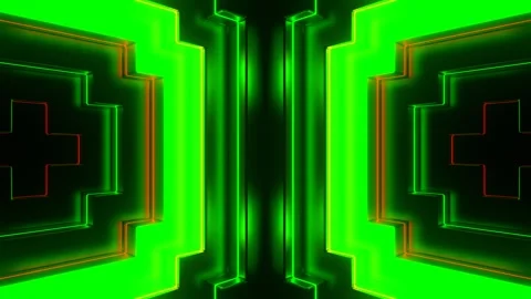 Green and Red Neon Strobe Lines Movement Background VJ Loop in 4K Stock Footage 277342971